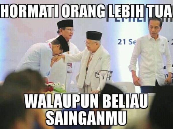 (English: "Respect your elders, even when they're your competitor")